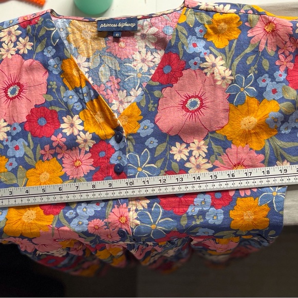 Princess Highway floral, gathered waist , v-neck smock dress size 10AU - Picture 5 of 8
